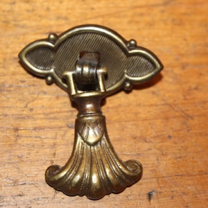 Antique Cast Bronze Furniture Drawer Drop Pendant Pull Aged Patina O-24