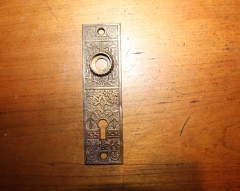 Victorian Antique Cast Bronze Lockwood Escutcheon Matches H-20600 C:1894  S-113