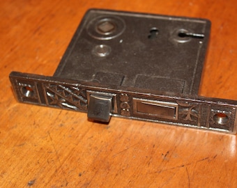 Restored Victorian Antique Cast Iron Mortise Lock R-22