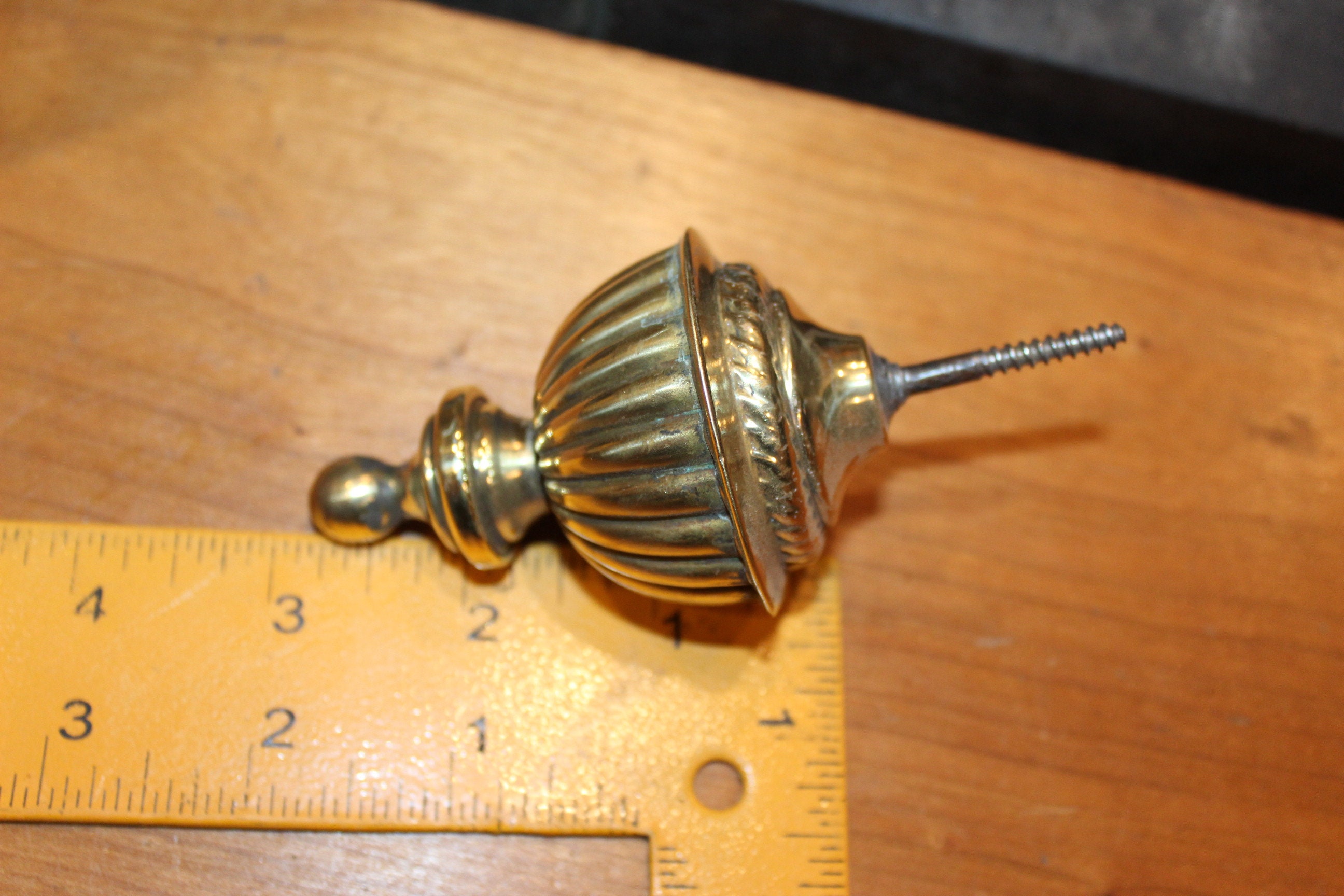 Decorative Screw In Brass Curtain Rod Bed Furniture Finial Etsy