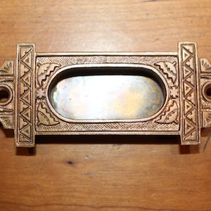 Antique Victorian Ornate Cast Bronze Recessed Window Sash Lift L-133