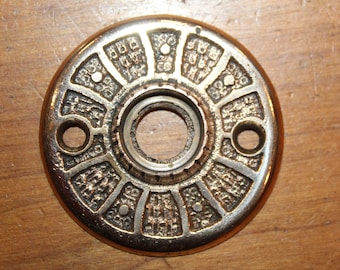 Antique Victorian Cast Bronze Rosette Doorknob Escutcheon  EE-11