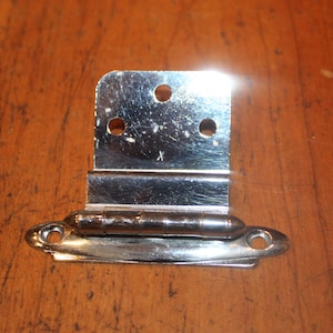 Vintage Chrome 50's Mid-Century Art Deco Offset Cabinet Hinge Z-3