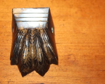 Antique Heavy Cast Bronze Four Toed Duncan Phyfe Claw Foot Leg Cap GG-12