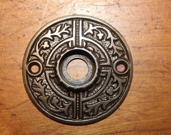 Victorian Antique Ornate Cast Iron Doorknob Rosette EE-2