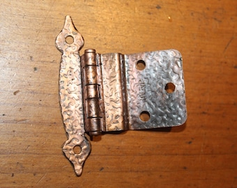 Restored Vintage Hammered Offset Copper Kitchen Cabinet Hinge Z-21