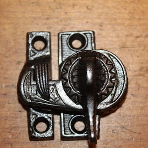 Restored Antique Cast Iron Window Sash lock or Latch with Keeper  FF-14