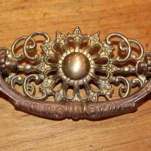 Antique Cast Bronze Drawer Drop Bail Handle Pull    I-19