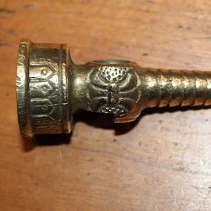 Antique cast brass or bronze gas valve part for wall sconce for lighting. Q-4
