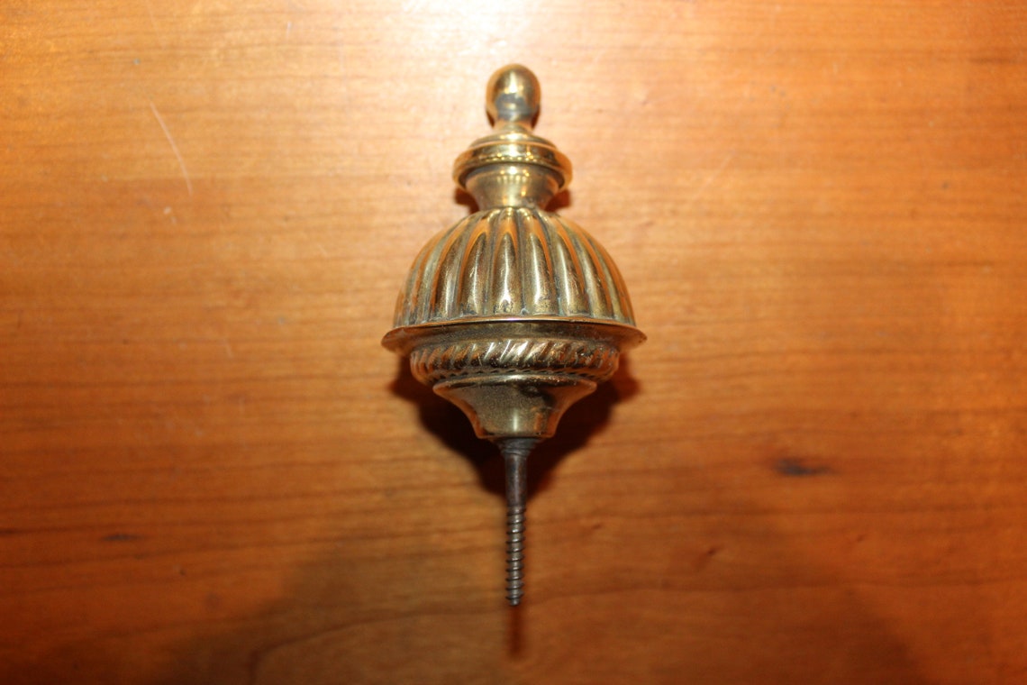 Decorative Screw In Brass Curtain Rod Bed Furniture Finial Etsy