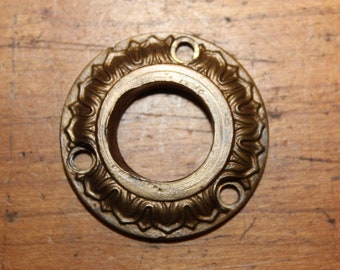 Antique Cast Bronze Rosette Doorknob Escutcheon  EE-81