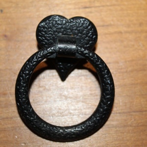 One Amerock Black Cast Zinc Heart Shaped Vintage/Antique Drop Ring Pull G-12