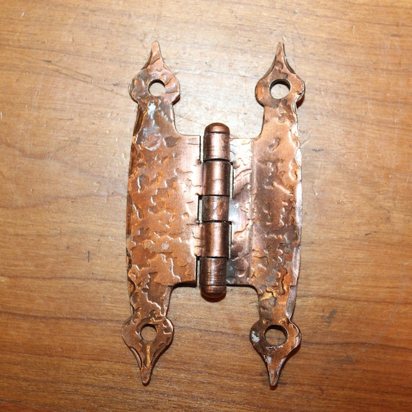 Single Vintage Hammered Copper Japanned Finish Cabinet Hinge P-12