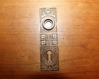 Antique Cast Bronze Escutcheon numbered on back Nice Patina S-213