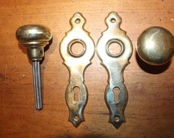 Pair of Antique Wrought Bronze Art Deco Keyhole Escutcheons  S-17
