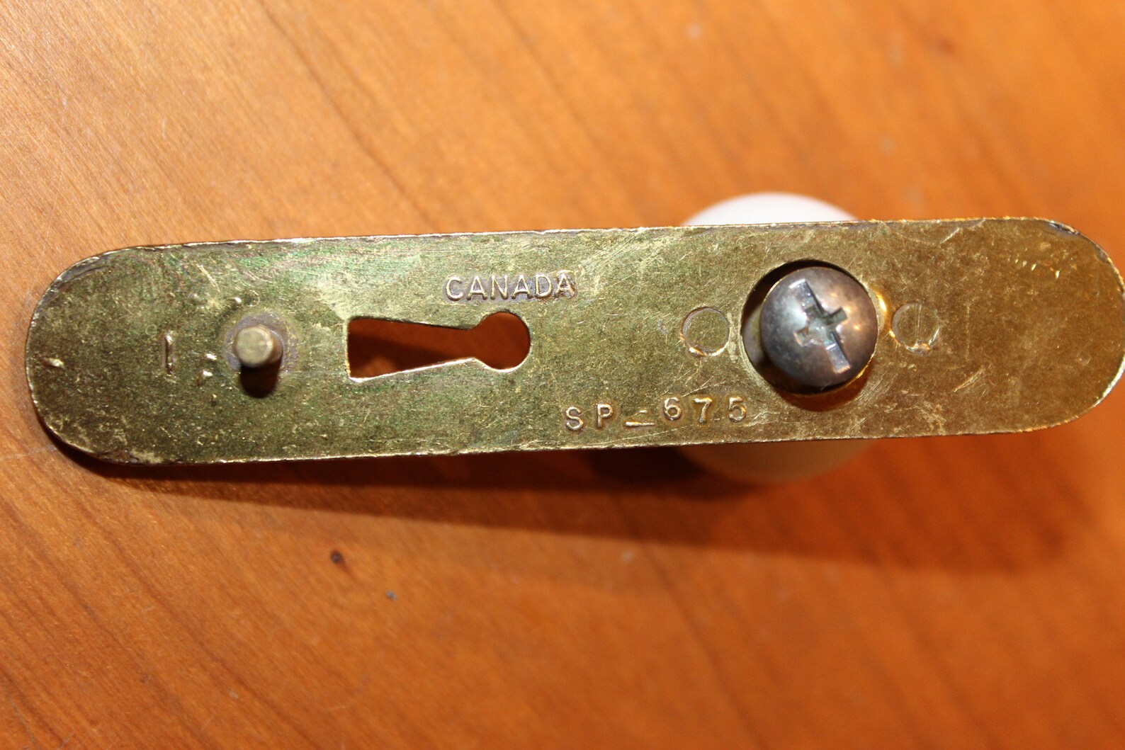 One Dresser Keyhole Escutcheon Brass With Porcelain Etsy