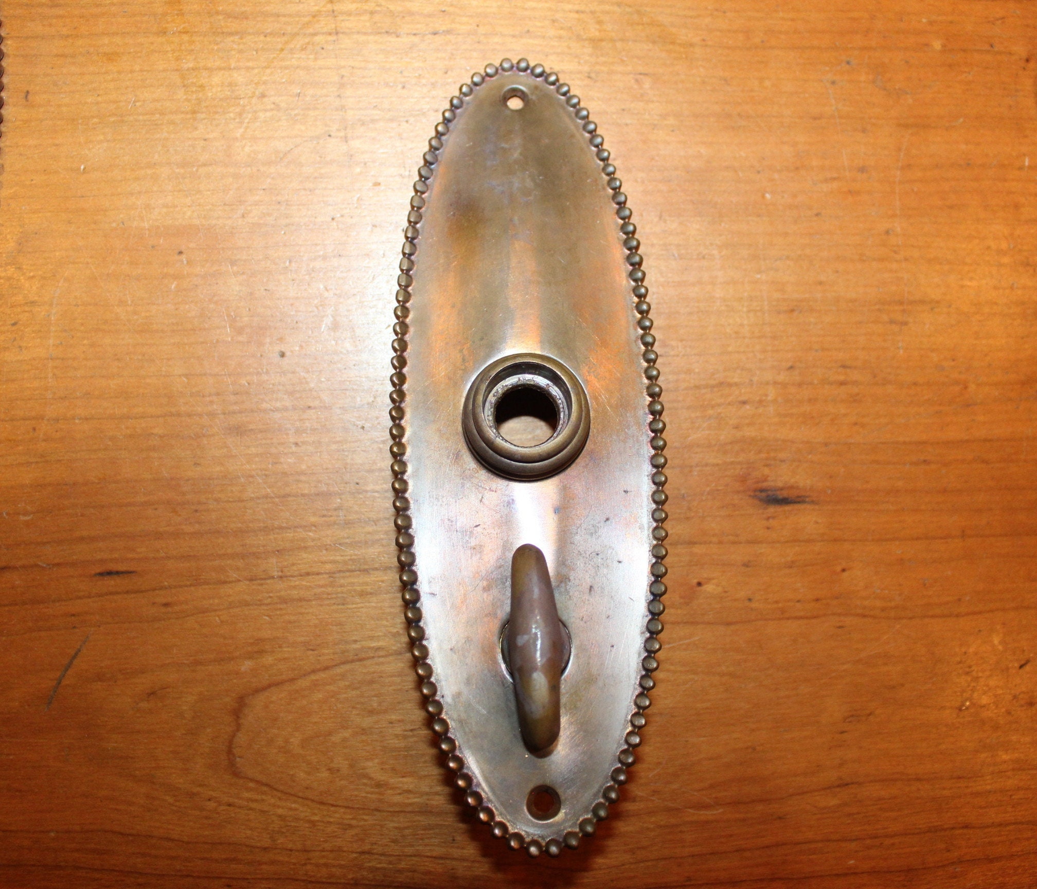 Antique Thumb Turn Beaded Oval Escutcheon for Reading Lenox Etsy