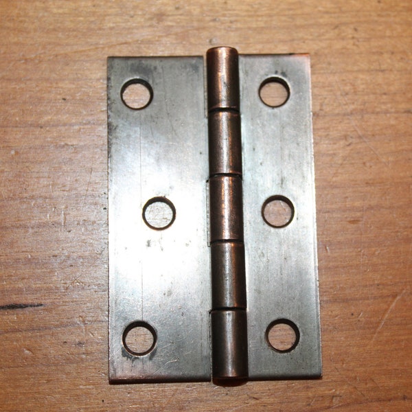 Small 2-1/2" x 1-1/2" Antique Japanned Copper Plated Hinge for Curio Pantry M-61