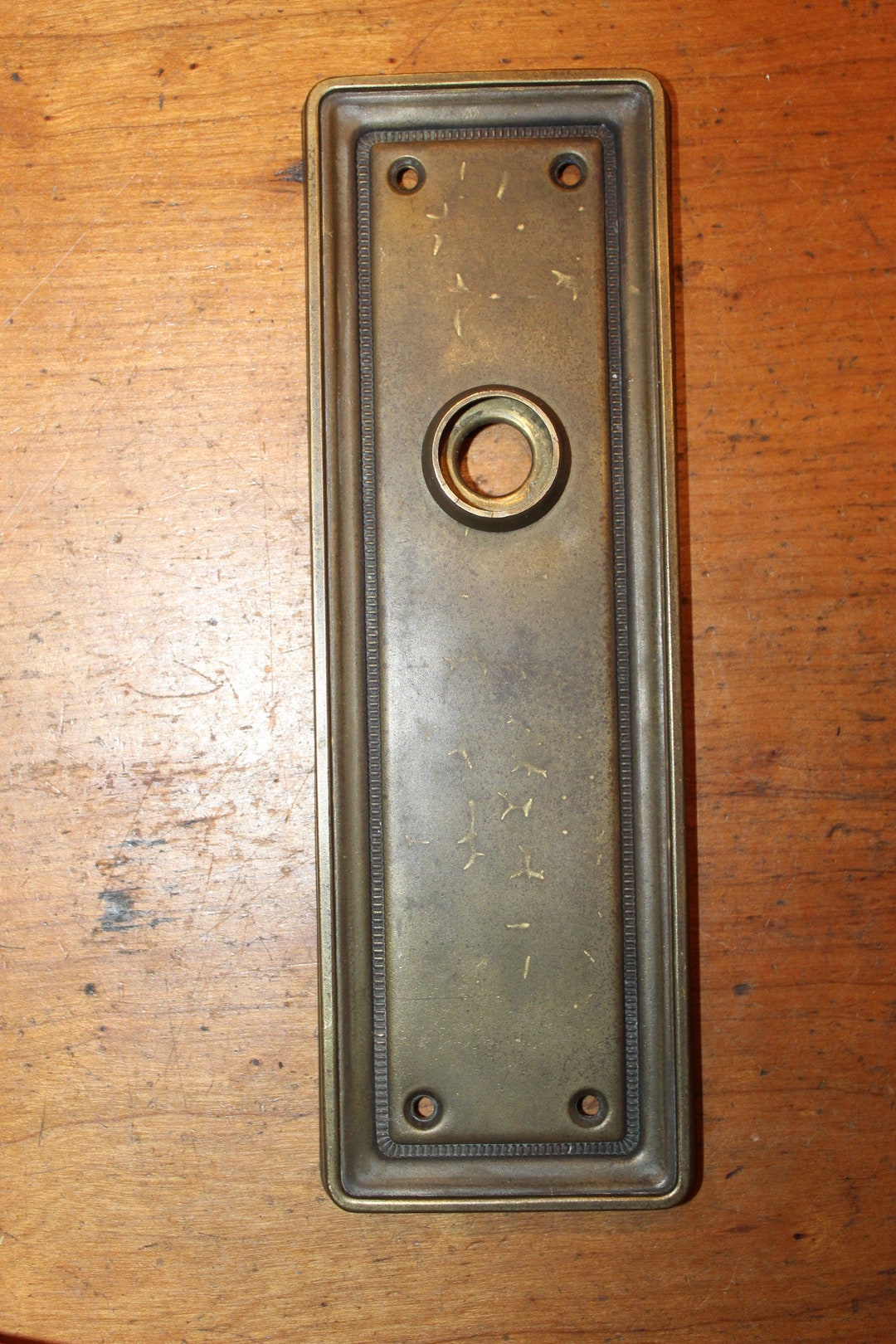 Antique Wrought Bronze Rectangular Entry Escutcheon Craftsman Style S ...