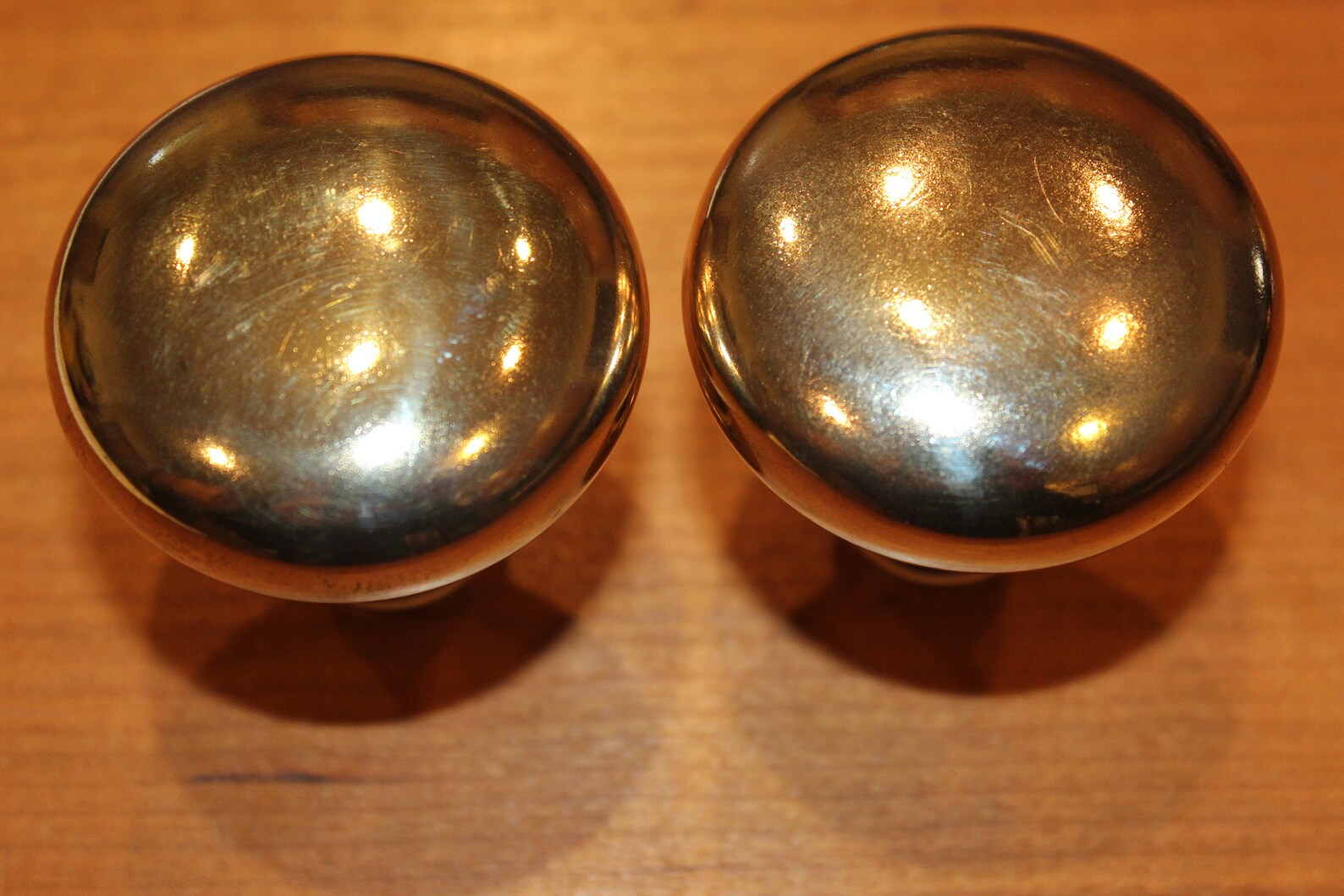 Pair of Pre 1900 2 Brass Door Knobs With Spindle & Set Etsy