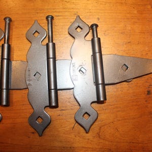 Set of 3 Restored Vintage 8" Heavy Dut yBarn Door/Gate Hinges G-43