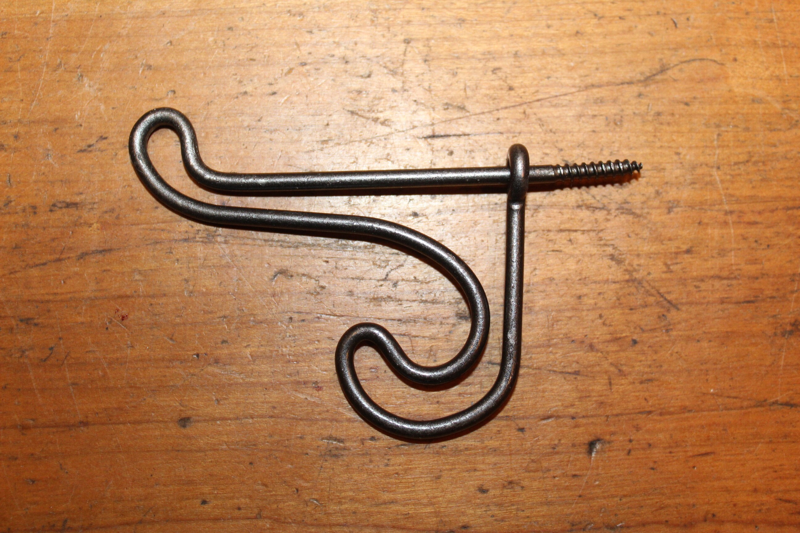 Antique Vintage Twisted Wire Screw in Coat Hat Closet Hook Hanger Iron AA-26