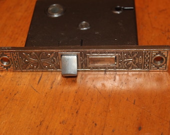 Refurbished Antique Brass Plated Face Keyhole Mortise Lockwood H-20600 R-116
