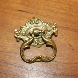 Beautiful Antique KBC? Marked 2583 Cast Bronze Drawer Bail Drop Handle Pull M-80