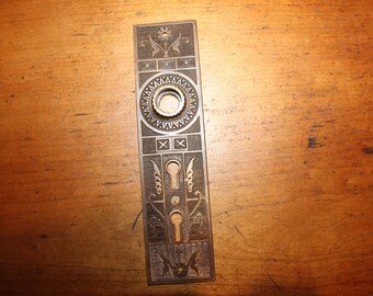 Antique Cast Bronze Two Key Escutcheon Sargent B-10610 C:1885 S-154