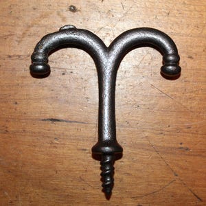 Antique Vintage Under Shelf Screw in Coat Hat Closet Hook Hanger Cast Iron M-16