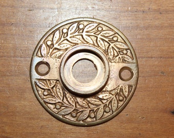 Antique Victorian Cast Bronze Rosette Doorknob Escutcheon EE-65