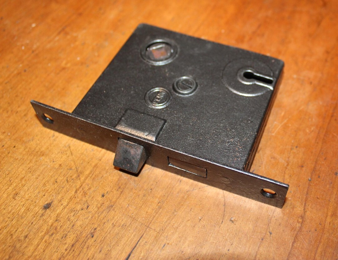 Penn Rim Lock Antique Cast Iron Penn Mortise Lock #2307 2327 Painted Face Plate R-137 ...
