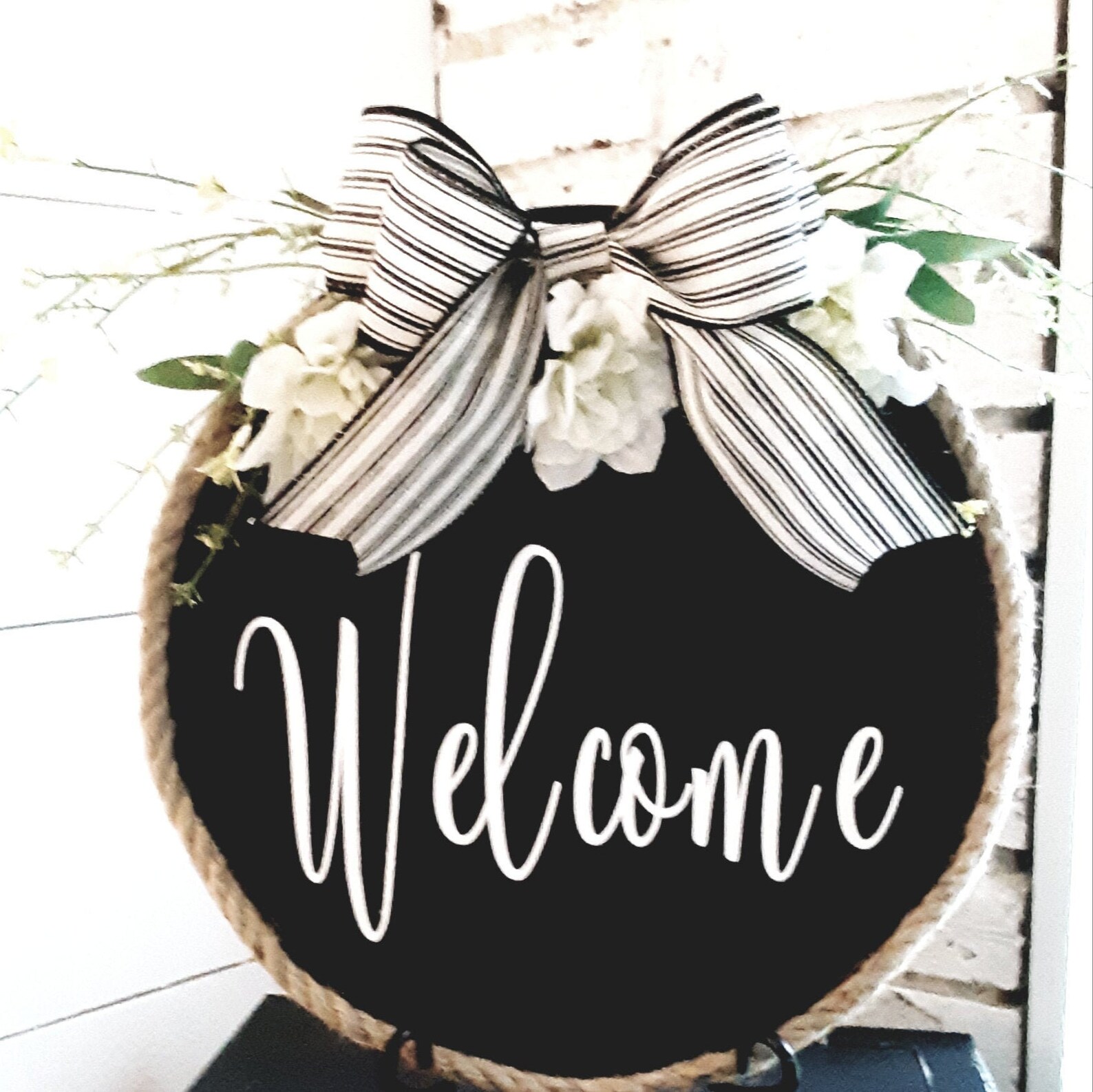 Welcome, Year Round Decor, Everyday Wreath, Door Hanger, Wall Hanger ...
