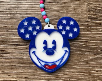 Patriotic Mickey Mouse car charm