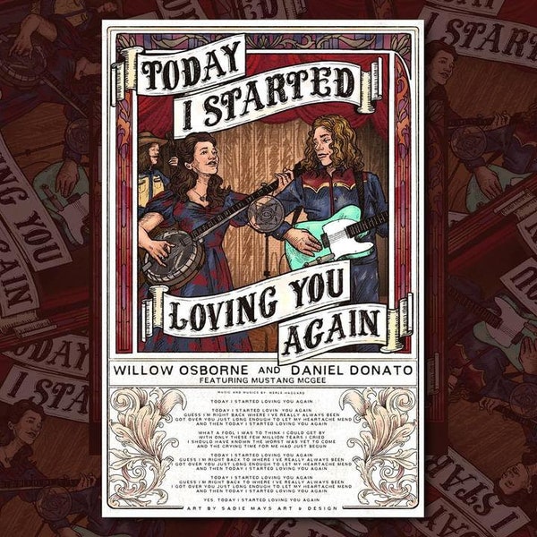 Daniel Donato and Willow Osborne feat Mustang McGee "Today I Started Loving You Again" Artist Prints Limited Edition