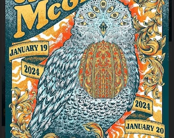 Umphrey's McGee January 19-20, 2024 Brooklyn Steel Artist Print Owl