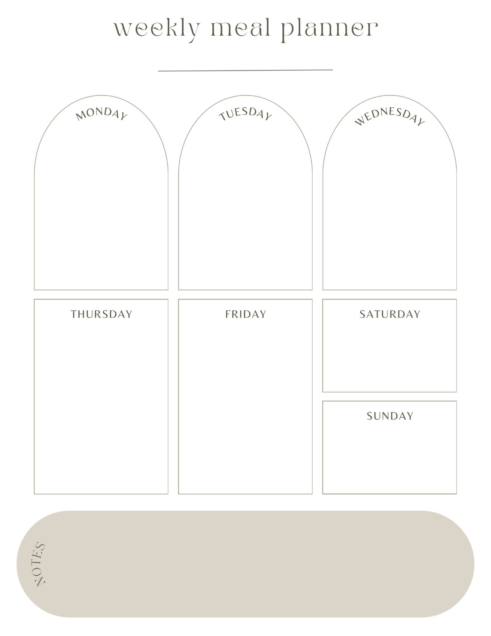 PRINTABLE Weekly Meal Plan and Shopping List - Etsy
