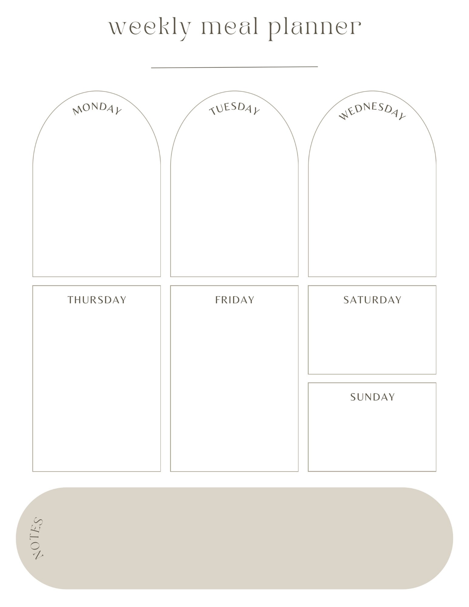 PRINTABLE Weekly Meal Plan and Shopping List - Etsy