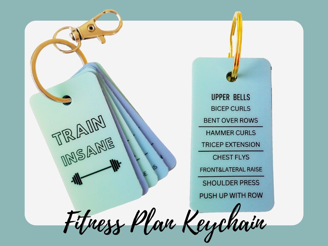 Strength Training Workout Plan / Dumbbell Workout / Gym Fitness Keyring ...