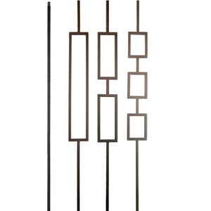 Satin Black Wrought Iron Balusters - Square Liberty Series