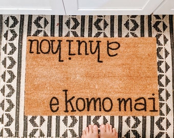 E Komo Mai- A Hui Hou Doormat // Welcome Mat // Home Decor // Door Mat // Hawaii Decor // Hawaii Style