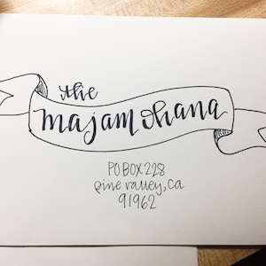 Handgeschriebene Kalligrafie Hochzeitseinladung // Briefumschlag Adressierung