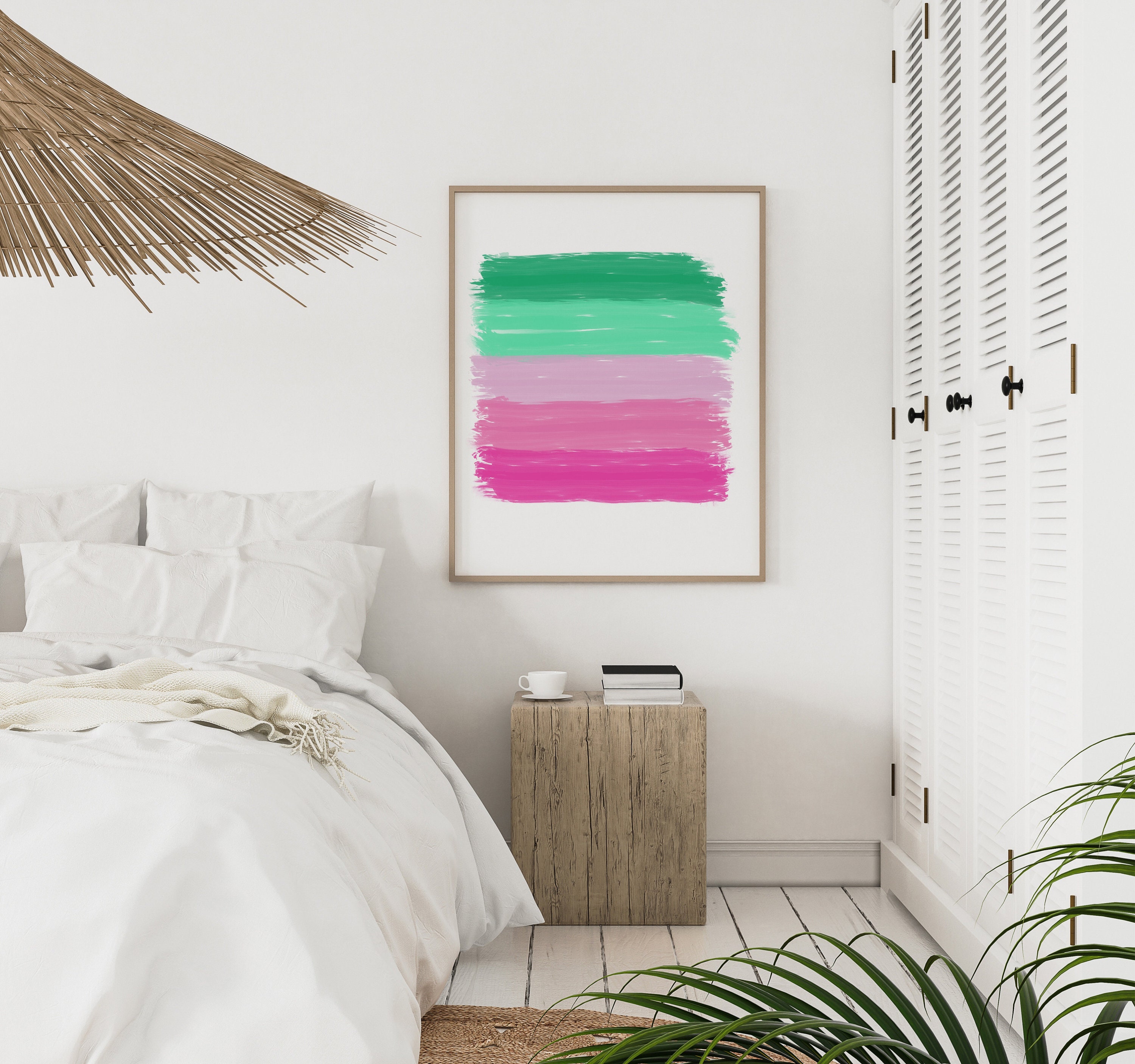 Green and Purple Palette // Abstract Wall Art // Living Room | Etsy