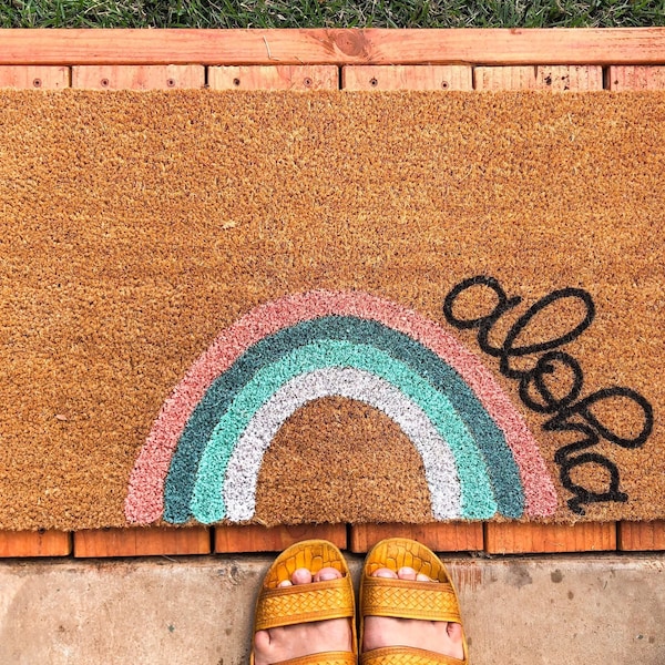 Rainbow Doormat Etsy