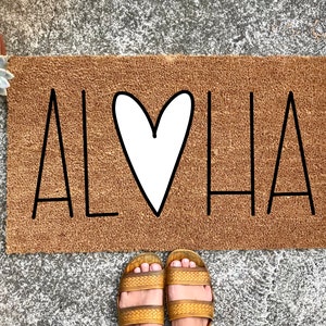 Aloha Heart // Welcome Mat // Home Decor // Door Mat // Hawaii Decor // Hawaii Style