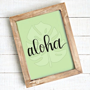 Aloha Print // Monsterra Print // Hawaiian Wall Art // Aloha Art // Living Room Art // Nursery Art // Hawaii Nursery