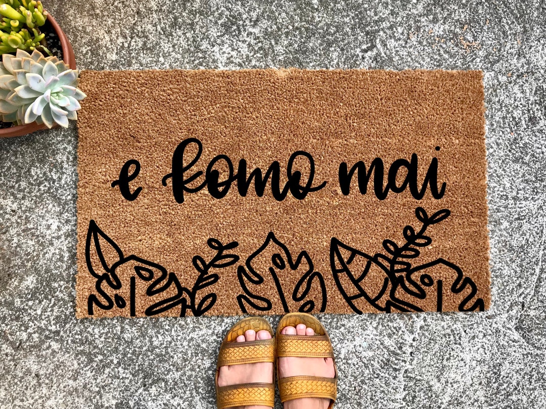 E Komo Mai Leaves Doormat // Howzit Doormat // Mat // Home