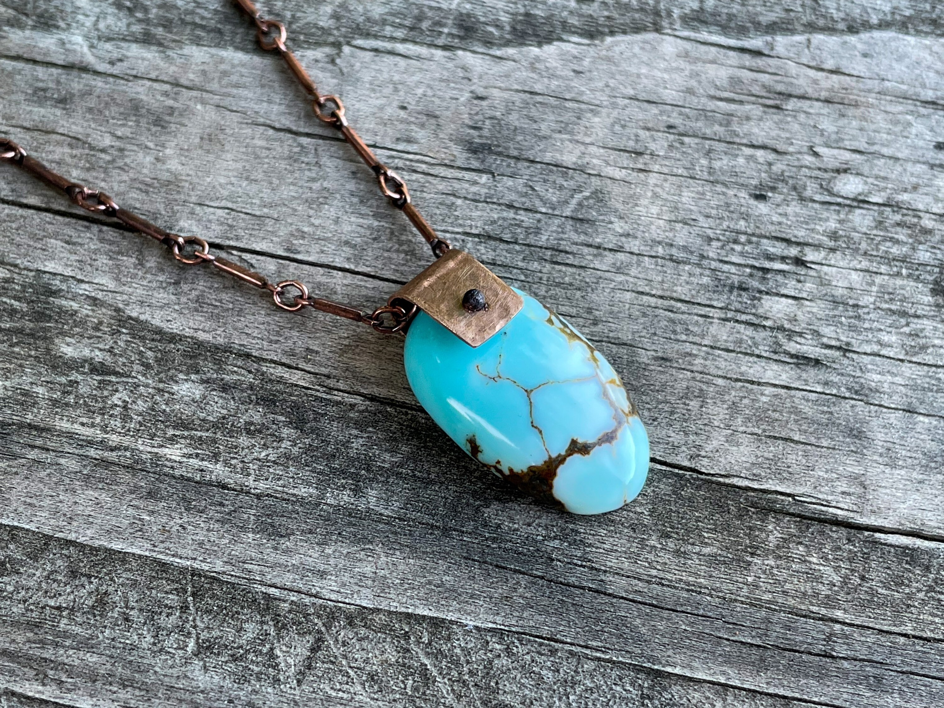 【超特価】 - Reserved Lone Necklace Pendant Gemstone Turquoise Mountain アクセサリー