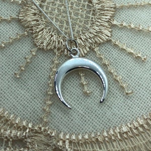 Crescent Moon Celestial Sterling Silver Necklace