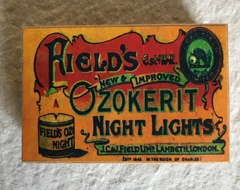 WWI Field’s Ozokerit Night Lights (brauchbare Paraffinreproduktion)
